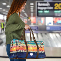 Hawaii Beach Landscape Time-Lapse Travel Bag Tropical Plumeria Flowers - Polynesian Pride