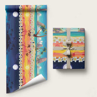 Hawaii Beach Landscape Time-Lapse Wrapping Paper Tropical Plumeria Flowers - Polynesian Pride