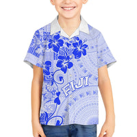 Fiji Masi With Hibiscus Tapa Tribal Hawaiian Shirt Blue Pastel LT01 - Polynesian Pride
