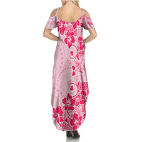Fiji Masi With Hibiscus Tapa Tribal Family Matching Summer Maxi Dress and Hawaiian Shirt Pink Pastel LT01 - Polynesian Pride