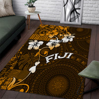 Fiji Masi With Hibiscus Tapa Tribal Area Rug Gold Version LT01 Gold - Polynesian Pride