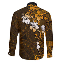 Fiji Masi With Hibiscus Tapa Tribal Family Matching Tank Maxi Dress and Hawaiian Shirt Gold Version LT01 - Polynesian Pride