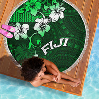 Fiji Masi Beach Blanket Fijian Hibiscus Tapa Green Version LT01 - Polynesian Pride