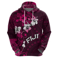 Fiji Masi Hoodie Fijian Hibiscus Tapa Pink Version LT01 - Polynesian Pride