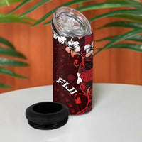 Fiji Masi 4 in 1 Can Cooler Tumbler Fijian Hibiscus Tapa Red Version