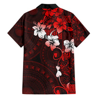 Fiji Masi Family Matching Summer Maxi Dress and Hawaiian Shirt Fijian Hibiscus Tapa Red Version LT01 - Polynesian Pride