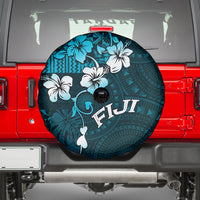 Fiji Masi Spare Tire Cover Fijian Hibiscus Tapa Sky Blue Version LT01 - Polynesian Pride