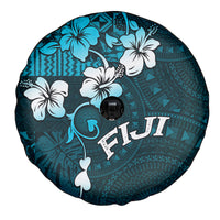 Fiji Masi Spare Tire Cover Fijian Hibiscus Tapa Sky Blue Version LT01 - Polynesian Pride