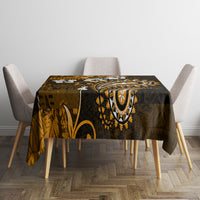 Fiji Masi Paisley With Hibiscus Tapa Tablecloth Gold Version LT01 - Polynesian Pride