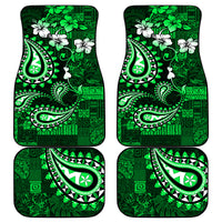 Fiji Masi Paisley With Hibiscus Tapa Car Mats Green Version LT01 Green - Polynesian Pride