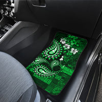 Fiji Masi Paisley With Hibiscus Tapa Car Mats Green Version LT01 - Polynesian Pride