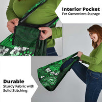 Fiji Masi Paisley With Hibiscus Tapa Grocery Bag Green Version
