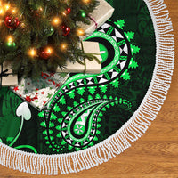 Fiji Masi Paisley With Hibiscus Tapa Tree Skirt Green Version LT01 - Polynesian Pride