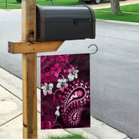 Fiji Masi Paisley With Hibiscus Tapa Garden Flag Pink Version LT01 - Polynesian Pride