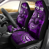 Fiji Masi Paisley Car Seat Cover Fijian Hibiscus Tapa Purple Version LT01 - Polynesian Pride