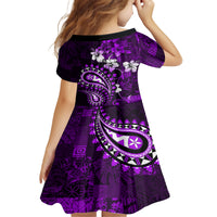 Fiji Masi Paisley Family Matching Off Shoulder Short Dress and Hawaiian Shirt Fijian Hibiscus Tapa Purple Version LT01 - Polynesian Pride