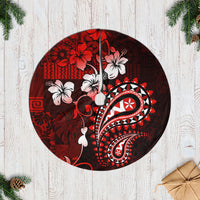 Fiji Masi Paisley Tree Skirt Fijian Hibiscus Tapa Red Version LT01 Casual Tree Skirts Red - Polynesian Pride