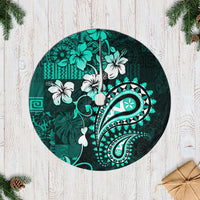 Fiji Masi Paisley Tree Skirt Fijian Hibiscus Tapa Turquoise Version LT01 Casual Tree Skirts Turquoise - Polynesian Pride