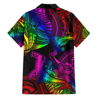 LGBT History Month Family Matching Puletasi and Hawaiian Shirt Polynesian Hammerhead Shark LT01 - Polynesian Pride