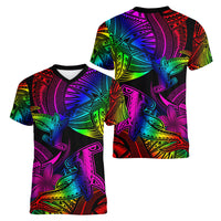 LGBT History Month Women V Neck T Shirt Polynesian Hammerhead Shark LT01 - Polynesian Pride