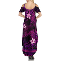 FSM Culture Day Family Matching Summer Maxi Dress and Hawaiian Shirt Tribal Pattern Pink Version LT01 - Polynesian Pride