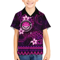 FSM Culture Day Kid Hawaiian Shirt Tribal Pattern Pink Version LT01 Kid Pink - Polynesian Pride