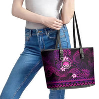 FSM Culture Day Leather Tote Bag Tribal Pattern Pink Version LT01 - Polynesian Pride