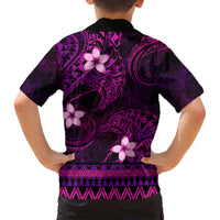 FSM Chuuk State Family Matching Short Sleeve Bodycon Dress and Hawaiian Shirt Tribal Pattern Pink Version LT01 - Polynesian Pride