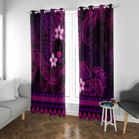 FSM Pohnpei State Window Curtain Tribal Pattern Pink Version LT01 With Grommets Pink - Polynesian Pride