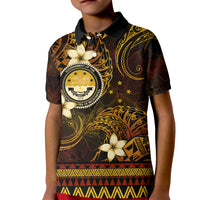 FSM Culture Day Kid Polo Shirt Tribal Pattern Gold Version LT01 Kid Gold - Polynesian Pride