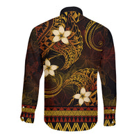 FSM Culture Day Long Sleeve Button Shirt Tribal Pattern Gold Version LT01 - Polynesian Pride