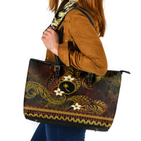 FSM Chuuk State Leather Tote Bag Tribal Pattern Gold Version LT01 Gold - Polynesian Pride