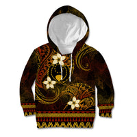 FSM Pohnpei State Kid Hoodie Tribal Pattern Gold Version LT01 Hoodie Gold - Polynesian Pride