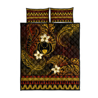 FSM Pohnpei State Quilt Bed Set Tribal Pattern Gold Version