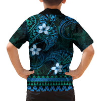 FSM Culture Day Family Matching Off Shoulder Short Dress and Hawaiian Shirt Tribal Pattern Ocean Version LT01 - Polynesian Pride