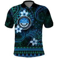 FSM Culture Day Polo Shirt Tribal Pattern Ocean Version LT01 Blue - Polynesian Pride