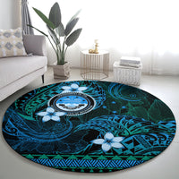 FSM Culture Day Round Carpet Tribal Pattern Ocean Version