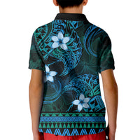 FSM Kosrae State Kid Polo Shirt Tribal Pattern Ocean Version LT01 - Polynesian Pride