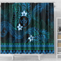 FSM Kosrae State Shower Curtain Tribal Pattern Ocean Version