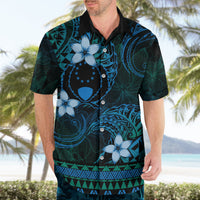 FSM Pohnpei State Hawaiian Shirt Tribal Pattern Ocean Version LT01 - Polynesian Pride