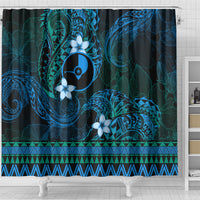 FSM Yap State Shower Curtain Tribal Pattern Ocean Version