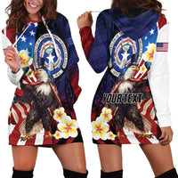 Personalized Northern Mariana Islands 4th of July Hoodie Dress Plumeria USA Eagle
