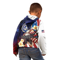 Personalized Northern Mariana Islands 4th of July Kid Hoodie Plumeria USA Eagle