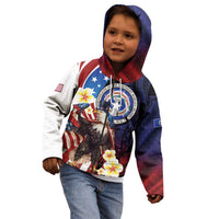 Personalized Northern Mariana Islands 4th of July Kid Hoodie Plumeria USA Eagle