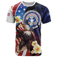 Personalized Northern Mariana Islands 4th of July T Shirt Plumeria USA Eagle