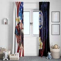 Northern Mariana Islands 4th of July Window Curtain Plumeria USA Eagle