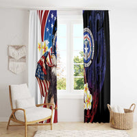 Northern Mariana Islands 4th of July Window Curtain Plumeria USA Eagle