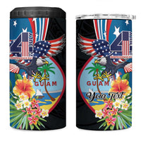 Personalized Guam Fourth of July 4 in 1 Can Cooler Tumbler Tropical Flowers