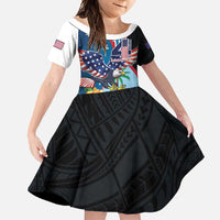 Personalized Guam Fourth of July Family Matching Mermaid Dress and Hawaiian Shirt Tropical Flowers