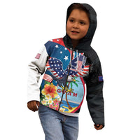 Personalized Guam Fourth of July Kid Hoodie Tropical Flowers